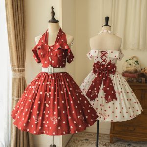 Chic Polka Dot Retro Dress - Y2K Fashion Inspired Vintage Style for Trendy Outfits