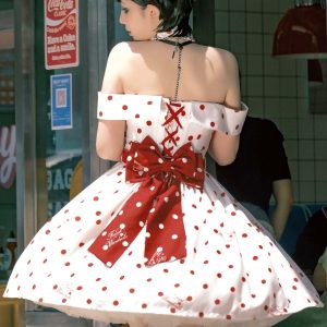 Chic Polka Dot Retro Dress - Y2K Fashion Inspired Vintage Style for Trendy Outfits