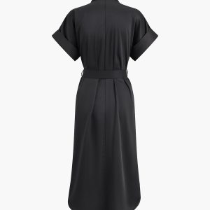 Chic Polo Pocket Tied Midi Dress for Effortless Y2K Style and Coquette Aesthetic