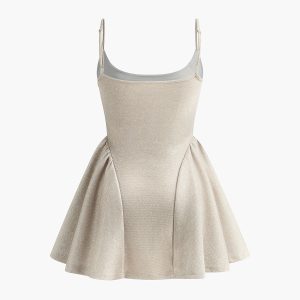 Chic Purl Low Cut Sleeveless Dress for Y2K Aesthetic and Coquette Style Outfits