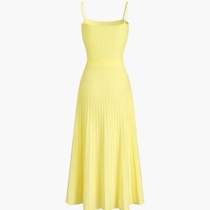 Chic Rib Midi Sundress for Y2K Aesthetic, Perfect for Coquette and Grunge Styles