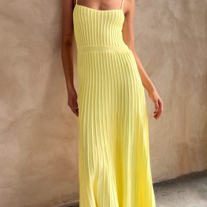 Chic Rib Midi Sundress for Y2K Aesthetic, Perfect for Coquette and Grunge Styles