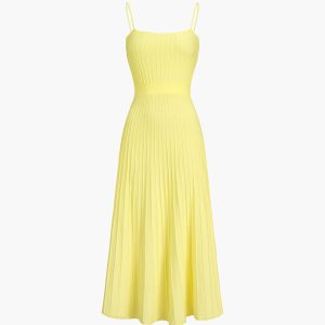 Chic Rib Midi Sundress for Y2K Aesthetic, Perfect for Coquette and Grunge Styles