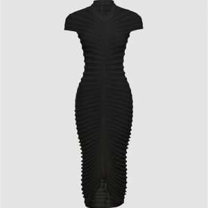 Chic Ruched Bodycon Maxi Dress - Y2K Aesthetic Fashion for Effortless Style