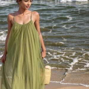 Chic Seaside Holiday Dress with Suspenders - Y2K Aesthetic Beachwear for Stylish Outings