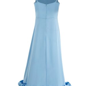 Chic Sleeveless A-Line Midi Dress with Shirring Hem for Y2K and Coquette Aesthetic