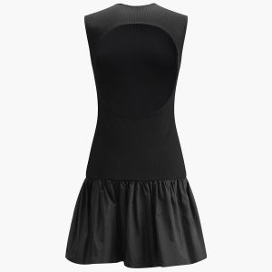 Chic Sleeveless Backless Crew Neck Mini Dress for Y2K Fashion and Coquette Aesthetic