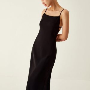 Chic Solid Backless Knit Dress for Effortless Y2K Style and Coquette Aesthetic