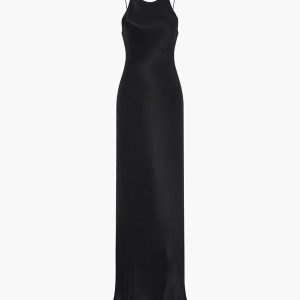 Chic Solid Backless Long Dress for Effortless Y2K Style and Coquette Aesthetic