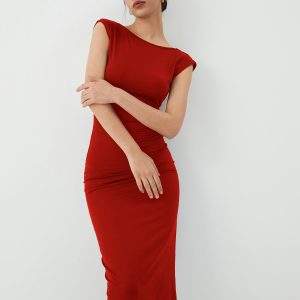 Chic Solid Backless Midi Dress for Effortless Y2K Style and Coquette Aesthetic