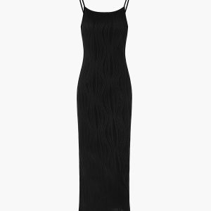 Chic Solid Backless Tank Dress - Effortless Y2K Style for Trendy Aesthetic Outfits