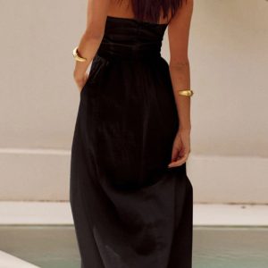 Chic Solid Color Halterneck Backless A-Line Dress for Y2K Fashion Lovers