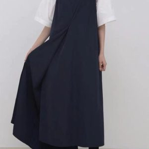 Chic Solid Color Irregular Long Dress for Effortless Y2K Aesthetic Style