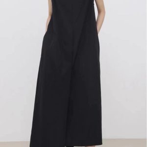 Chic Solid Color Irregular Long Dress for Effortless Y2K Aesthetic Style