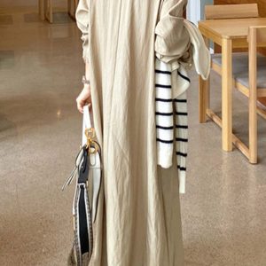 Chic Solid Color Lapel V Neck Long Sleeve Dress for Effortless Y2K Aesthetic Style