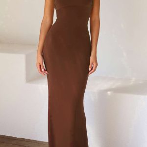 Chic Strappy Backless Cutout Bodycon Dress for Y2K Fashion Lovers