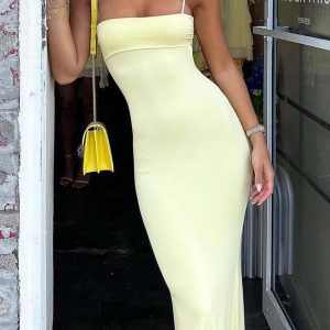 Chic Strappy Backless Cutout Bodycon Dress for Y2K Fashion Lovers