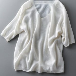 Chic Urban Solid Color V-Neck Knitting Pullover for Y2K Aesthetic Outfits