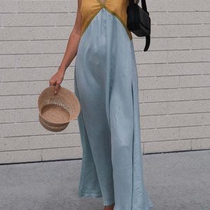 Chic V Neck Sleeveless Maxi Dress for Effortless Y2K Style and Coquette Aesthetic