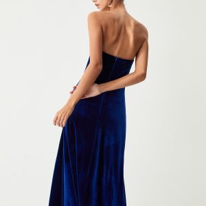 Chic Velvet Bustier Tube Dress for Y2K Fashion Lovers - Elegant and Stylish Evening Wear