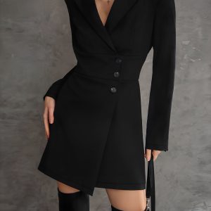 Chic Y2K Blazer Dress with Long Sleeves - Stylish Short Dress for Trendy Outfits