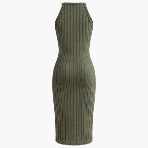 Chic Y2K Crew Neck Sleeveless Dress for Effortless Coquette Aesthetic Style