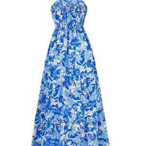 Chic Y2K Halter Neck Dress in Trendy Prints for Effortless Resort Style