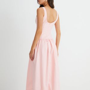 Chic Y2K Sleeveless Pleated Midi Dress for Effortless Coquette Aesthetic Style