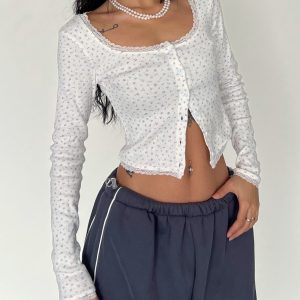 Chyanne Long Sleeve Casual Top - Y2K Aesthetic Cute Top for Comfy Everyday Outfits