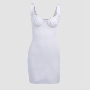 Clammie Y2K Bodycon Mini Dress - Cute Coquette Style for Aesthetic Outfits