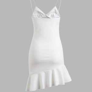 Cloud Nine Ruffled Hem Dress - Y2K Aesthetic Cute Dress for Coquette Style Outfits