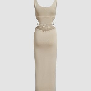 Coastal Air Open Back Maxi Dress - Y2K Aesthetic Summer Vibes for Effortless Style