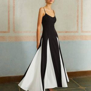 Color Block Spaghetti Strap Maxi Dress - Y2K Aesthetic Summer Fashion Essential