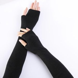 Colorful Knitted Sleevelet Accessories - Y2K Aesthetic Must-Have for Trendy Outfits