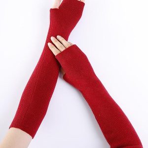 Colorful Knitted Sleevelet Accessories - Y2K Aesthetic Must-Have for Trendy Outfits