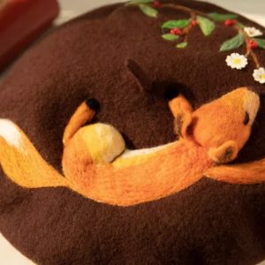 Coquette Aesthetic 3D Fox Nap Beret - Cute Y2K Fashion Accessory for Stylish Outfits