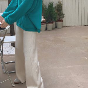 Coquette Aesthetic Analisse Knitted Pants - Y2K Fashion Comfy Knit Trousers for Stylish Looks