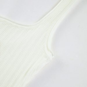 Coquette Aesthetic Creamy Knit Cami Long Dress for Y2K Fashion Lovers