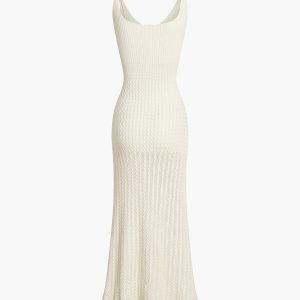 Coquette Aesthetic Jacquard Knit Midi Dress for Y2K Fashion Lovers