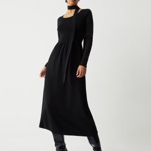 Coquette Aesthetic Long Sleeve Midi Sweater Dress for Y2K Fashion Lovers