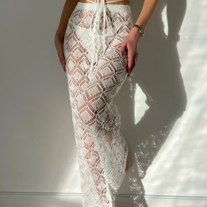 Cora Lace Maxi Skirt - Y2K Aesthetic Layered Skirt for Coquette and Grunge Styles