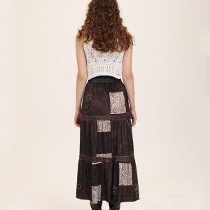 Cottage Grunge Aesthetic Patchwork Maxi Skirt for Y2K Fashion Lovers