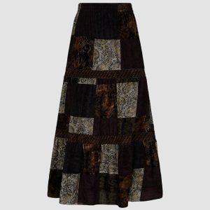 Cottage Grunge Aesthetic Patchwork Maxi Skirt for Y2K Fashion Lovers