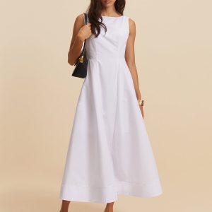 Cotton Crew Neck Sleeveless Dress - Y2K Aesthetic Casual Dress for Effortless Style