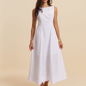 Cotton Crew Neck Sleeveless Dress - Y2K Aesthetic Casual Dress for Effortless Style