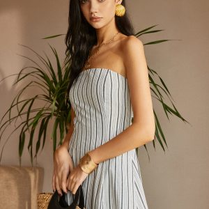 Cotton & Linen Off-Shoulder Dress in Y2K Style for Coquette Aesthetic Outfits