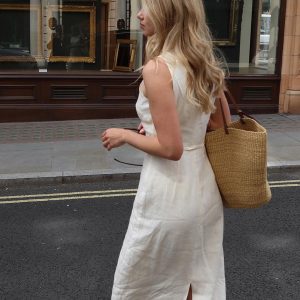 Cotton & Linen Sleeveless Long Dress - Y2K Aesthetic Maxi Dress for Effortless Style