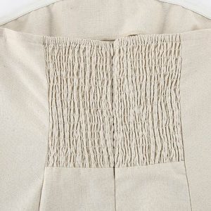 Cotton Linen Smocked Strapless Dress - Y2K Aesthetic Cute Summer Outfit for Effortless Style