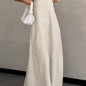 Cotton Linen Smocked Strapless Dress - Y2K Aesthetic Cute Summer Outfit for Effortless Style