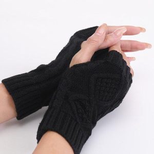 Cozy 9-Color Jacquard Knitting Gloves for Y2K Fashion and Aesthetic Outfits